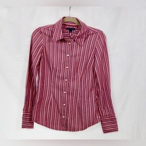 Tommy Hilfiger Striped Red Button Down